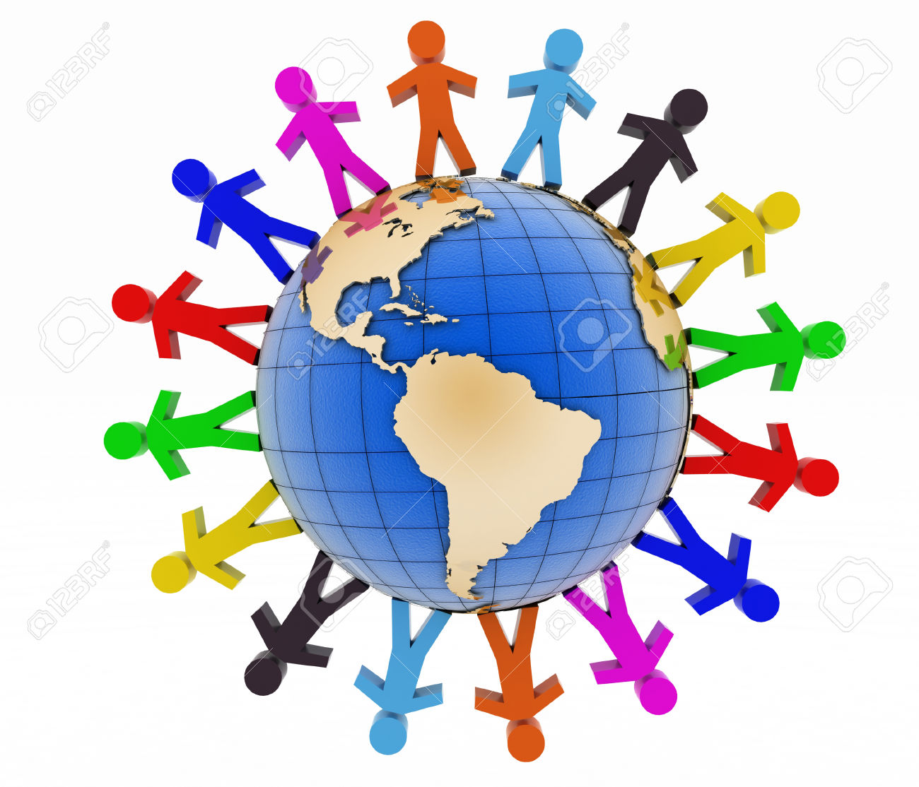 Global communication concept. World partnership. 3d image isolated on white background.